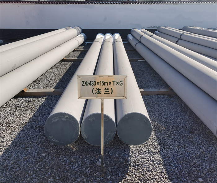 拉萨430×15米×T×G法兰水泥杆